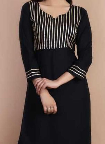 Stylish Black Rayon Kurta Palazzo Set for Office & Casual Wear