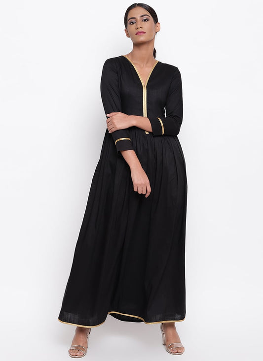Black Rayon Kurta Palazzo Set for Office & Casual Style